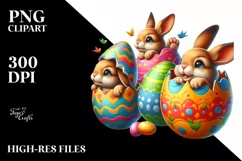 Watercolor Colorful Easter Clipart |T-shirt, Mug, Tumbler Product Image 3