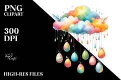 Cloud with Easter Eggs PNG Product Image 2