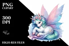 Fairy Unicorn with Wings, PNG Product Image 3