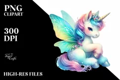 Fairy Unicorn with Wings, PNG Product Image 1