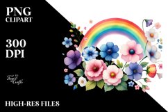 Rainbow Flowers Watercolor Design Product Image 2