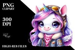 Baby Unicorn in Aviator Suit, SEO PNG Product Image 2