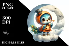 Cute Baby Peacock Halloween Retro PNG Product Image 3