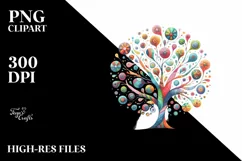 Vibrant Watercolor Whimsical Gardenia Clipart Product Image 1