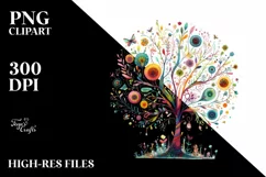 Vibrant Watercolor Whimsical Gardenia Clipart Product Image 1