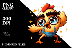 Goofy Chick with Eyebrows, Digital PNG Product Image 2