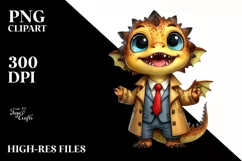 Watercolor Dragon Big Eyes Tie | Clipart Product Image 1