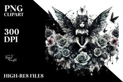 Watercolor Washed Gothic Fairy | Sublimation Clipart Product Image 3
