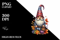 Autumn Gnome Watercolor PNG Product Image 3