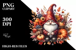Autumn Gnome Watercolor PNG Product Image 3