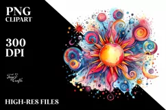 Colorful Watercolor Sun Clipart Product Image 3