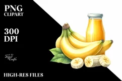 Watercolor Banana Juice | Sublimation Clipart Product Image 1