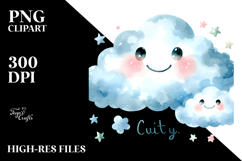 Simple Smiling Cloud PNG Product Image 2