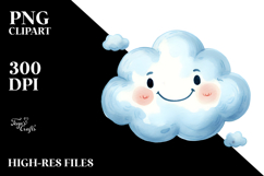 Simple Smiling Cloud PNG Product Image 2
