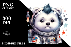 Cool Polar Bear in Space PNG Product Image 2