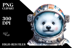 Cool Polar Bear in Space PNG Product Image 2