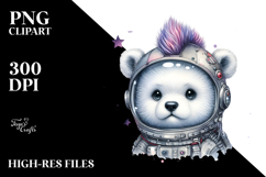 Cute Energetic Baby Polar Bear PNG Product Image 2