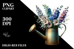 Artistic Watering Can with Delphinium Product Image 3