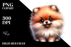 Watercolor Baby Cartoon Pomeranian with Big Eyes, Product Image 2