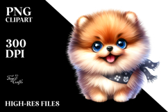Watercolor Baby Cartoon Pomeranian with Big Eyes, Product Image 2
