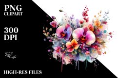 Colorful Abstract Vibrant Bouquet | Sublimation | Clipart Product Image 3