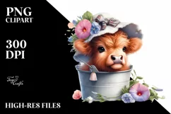 Cute Baby Highland Cow | Sublimation | Clipart Product Image 3