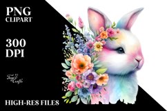 Pastel Floral Bunny | Clipart Product Image 3