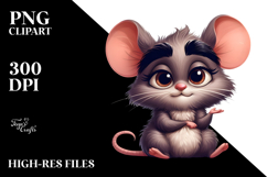 Ridiculously Cute Mouse with Side-Eye PNG Product Image 2