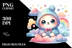 Colorful Baby Stars Clouds | Sublimation | Clipart Product Image 3