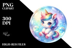 Pastel Baby Unicorn Bubble | Sublimation | Clipart Product Image 3