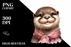 Funny Otter with Diva Look | Humor Clipart Product Image 3