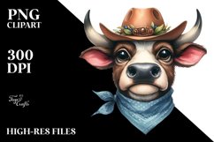Funny Bull Portrait Hat Clipart Product Image 1