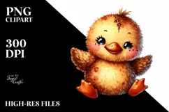 Vibrant Colorful Brownish Baby Duck | Clipart Product Image 3