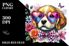 Detailed Puppy Heart Sunglasses PNG Product Image 2
