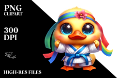 Vibrant Baby Duck with Karate Outfit PNG Product Image 2