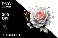 Rose with Small Golden Insertions, Transparent PNG Product Image 2