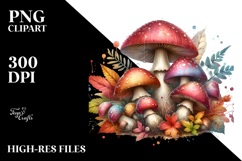 Detailed Pastel Mushroom Watercolor PNG Product Image 2