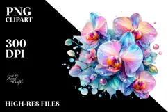 Vibrant Orchid -like Watercolor PNG Product Image 2