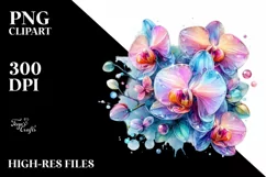 Vibrant Orchid -like Watercolor PNG Product Image 1