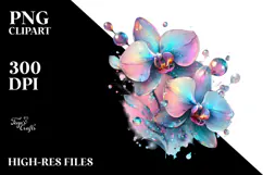 Vibrant Orchid -like Watercolor PNG Product Image 2