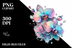 Vibrant Orchid -like Watercolor PNG Product Image 3