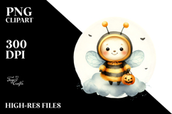 Cute Baby Bee on Cloud PNG Product Image 2