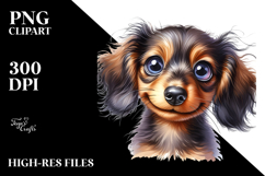 Watercolor Baby Dachshund with Big Eyes, Transparent PNG Product Image 2