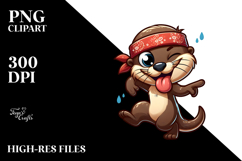 Silly Otter Dancing on Hind Legs PNG Product Image 2