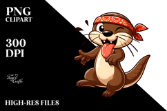 Silly Otter Dancing on Hind Legs PNG Product Image 2