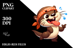 Silly Otter Dancing on Hind Legs PNG Product Image 2