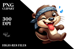 Silly Otter Dancing on Hind Legs PNG Product Image 2