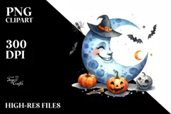 Funny Halloween Moon, High-Res PNG Product Image 1