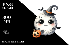 Funny Haloween Moon Clipart Product Image 2
