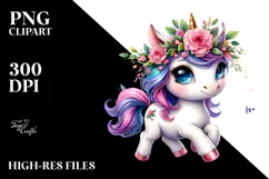 Running Baby Unicorn PNG Product Image 2